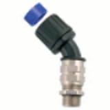 FPAX45-BT-CG - 45° elbow, swivel brass conduit fitting with integral cable strain relief