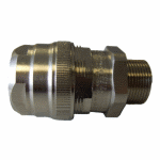 LTPB-EXD - Straight, external thread, nickel plated brass, flameproof barrier gland for use with LTPBRD conduit.